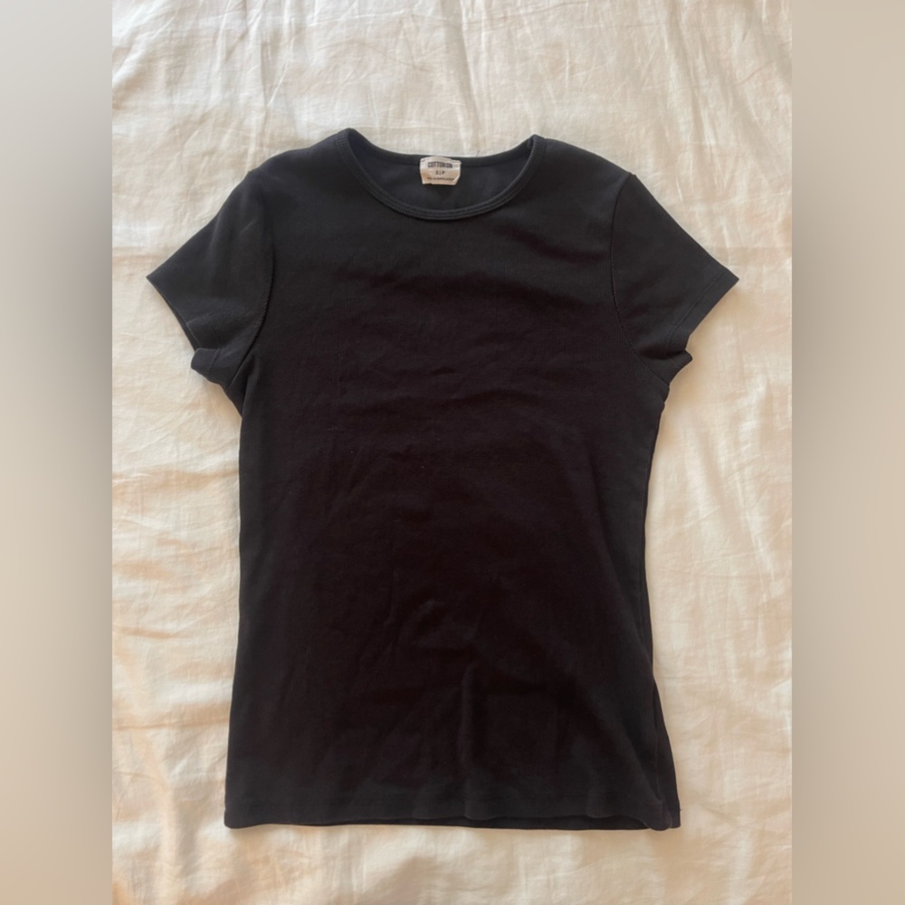 black ribbed cotton on tee